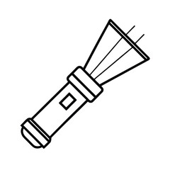 flashlight icon handheld light beam vector