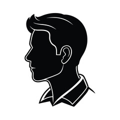 headshot outline profile simple vector illustration