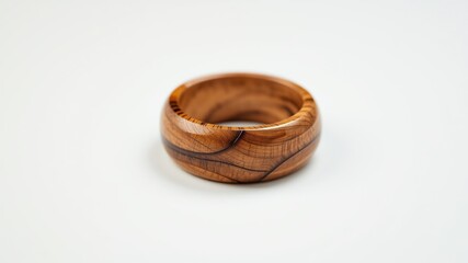Rustic Wooden Ring on Light Background - Design Element