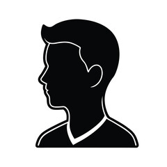 headshot outline profile simple vector illustration