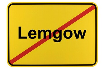 Fototapeta premium Illustration eines Ortsschildes der Gemeinde Lemgow in Niedersachsen