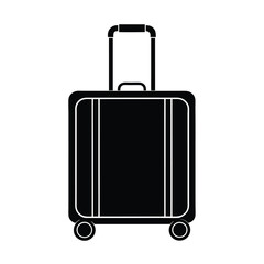 rolling suitcase travel luggage baggage icon