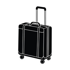 rolling suitcase travel luggage baggage icon