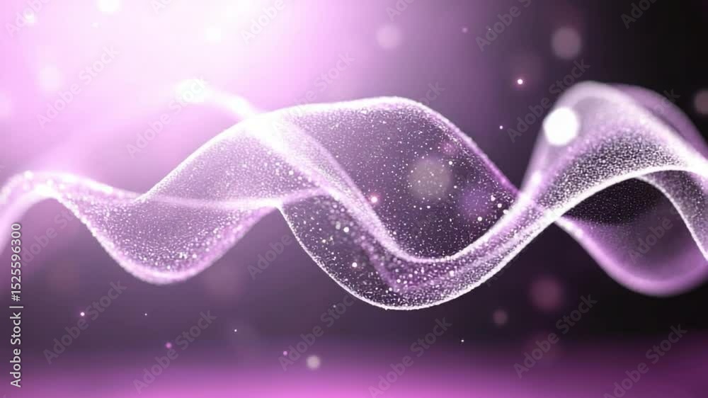 Aufkleber Abstract Particle Stream: A captivating display of digital artistry, with a flowing stream of ethereal particles in soft shades of purple, creating a sense of movement, energy and visual harmony.