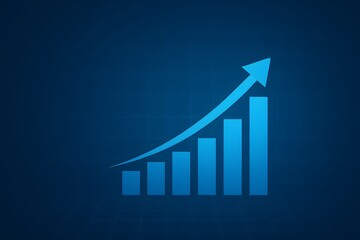 Trending Upward: A Blue Bar Graph Illustrating Growth and Progress