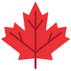 Red maple leaf, commonly associated with Canada, nature, autumn, and national identity themes. Vector illustration.