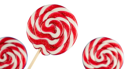 Bright Colorful Lollipops on Transparent Background