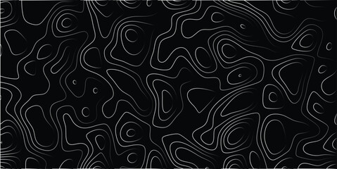 Abstract topographic map seamless pattern illustration with contours and lines depicting elevation and depth variation