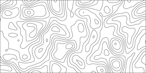 Abstract topographical contours displaying a patterned vector illustration in black and white suitable for various design purposes