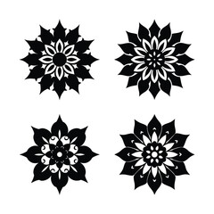 set of floral elements