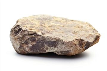 Obraz premium Single brown rock isolated on white background