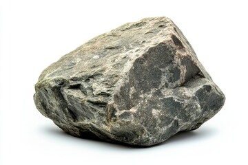 Rough grey rock isolated on white background
