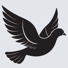 dove silhouette vector art illustration, dove of peace vector