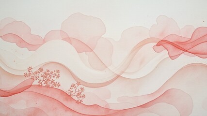 Serene Marjoram Watercolor Panorama