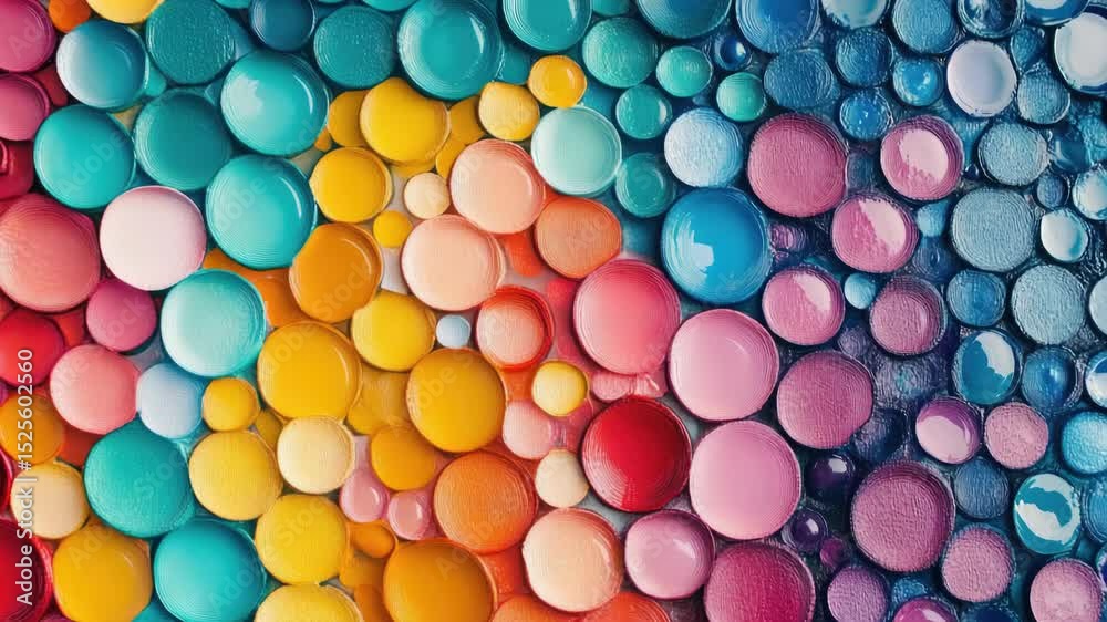 Aufkleber A close-up view of a selection of colorful buttons, ideal for illustrating design concepts or product showcases