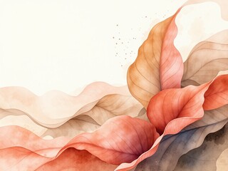 Serene Rodgersia Watercolor Panorama