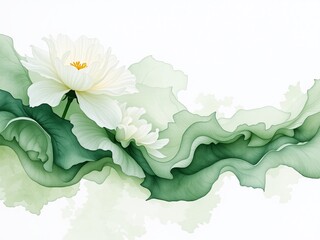 Serene Romneya Watercolor Panorama