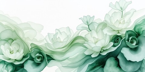 Serene Saxifraga Watercolor Panorama