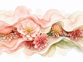 Serene Sedum Watercolor Panorama