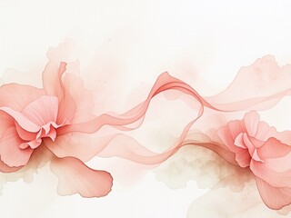 Serene Sidalcea Watercolor Panorama