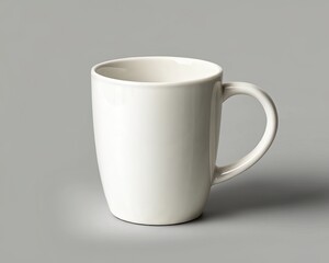 Fototapeta premium White ceramic mug isolated on white background with a simple design