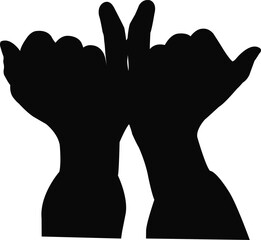 a pair hands silhouette vector