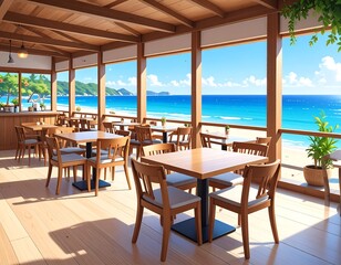 Coastal cafe interior