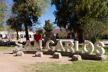 San Carlos is a small town on Route 40 near Cafayate in Salta Province, Argentina