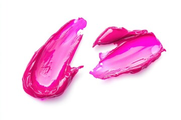 Pink lipstick swatch isolated on white background