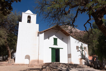 Facade of Santa Rosa de Lima Catholic church of Purmamarca, Juju Province, Argentina