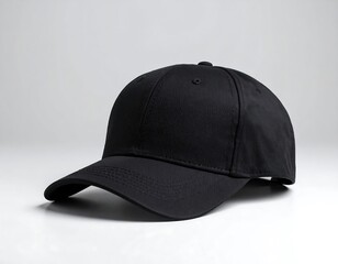 Black baseball cap on plain background (1)