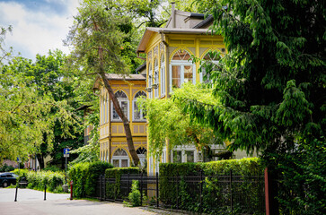 Beautiful old houses in Sopot, resort on the Baltic Sea