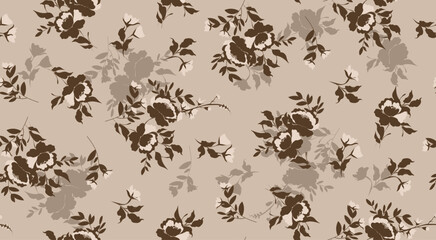 Seamless Flowers Pattern in vector.