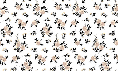 Seamless Flowers Pattern in vector.