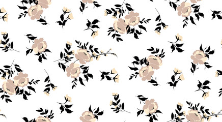 Seamless Flowers Pattern in vector.