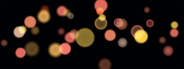 Abstract color shining bokeh isolated on transparent background. Lights and sparks glitter glowing effect. Lens flare Christmas or New Year holiday card.