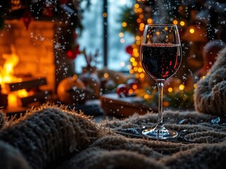 Winter Warmth: Festive Relaxation by Fireplace