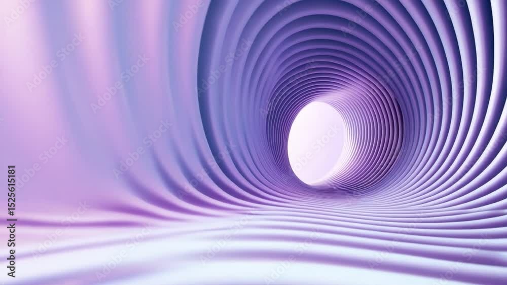 Aufkleber Tunnel of Light: A mesmerizing view of an abstract tunnel design with intricate curved lines, bathed in soft, pastel light, leading the eye towards a glowing portal of potential.