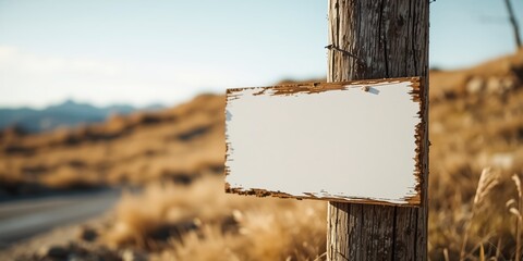 Wooden Post with Informative Sign