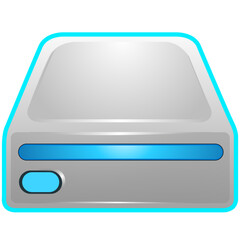 disque dur  NAS ou SDD de stockage en forme de logo ou icône v01