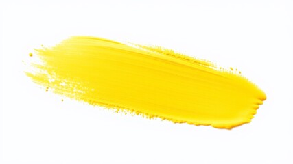 Yellow Paint Stroke on Isolated Background - Design Element