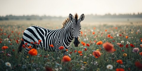 Zebra and Poppies, a Majestic Encounter