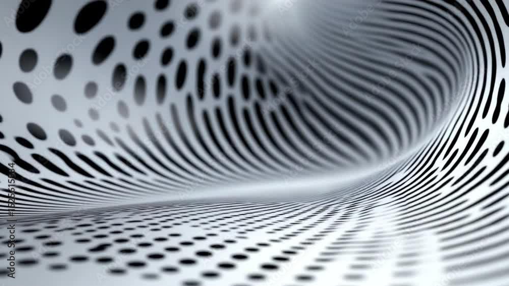 Leinwandbilder Abstract Wavy Pattern: An abstract composition features a captivating pattern of interconnected lines and dots, creating a dynamic and immersive visual experience of form and texture.