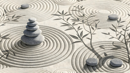 Zen Garden Sand Paper Cut Background