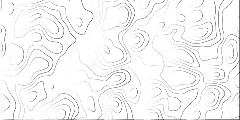 Fototapeta premium Abstract contoured landscape illustration of black and white lines resembling topographic maps for design and background uses