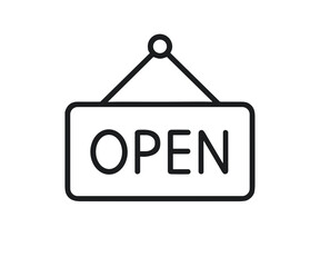Open sign icon in minimalist style for business applications - Concept of vector icon set  