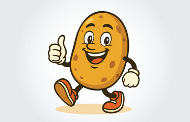 Potato Mascot Cartoon Character logo or label Template