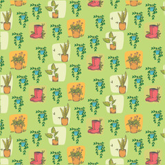 Charming Garden Pattern with Rustic Floral Touch