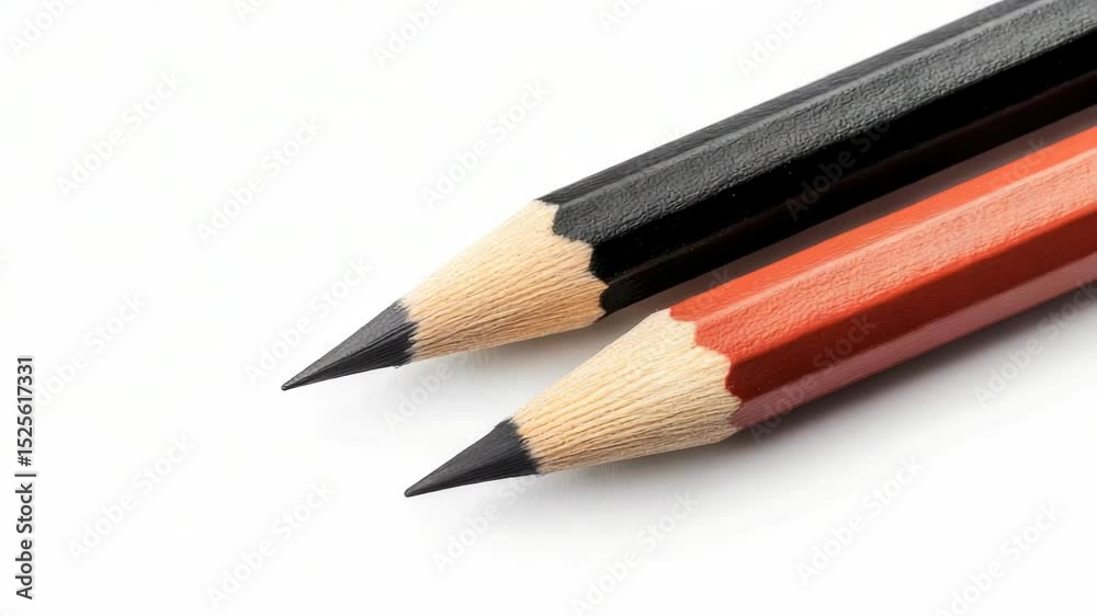 Poster Two writing instruments sit side by side, one with a black tip and the other with a red one