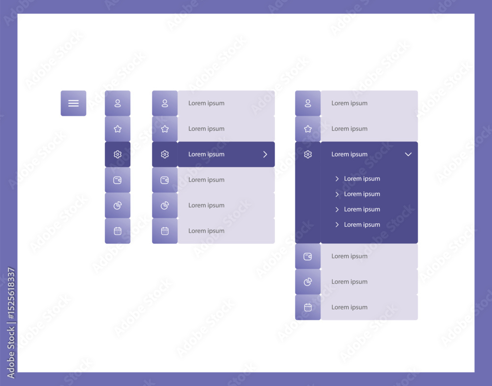 Poster vector illustration of navigation menu. vertical vector menu. ui element